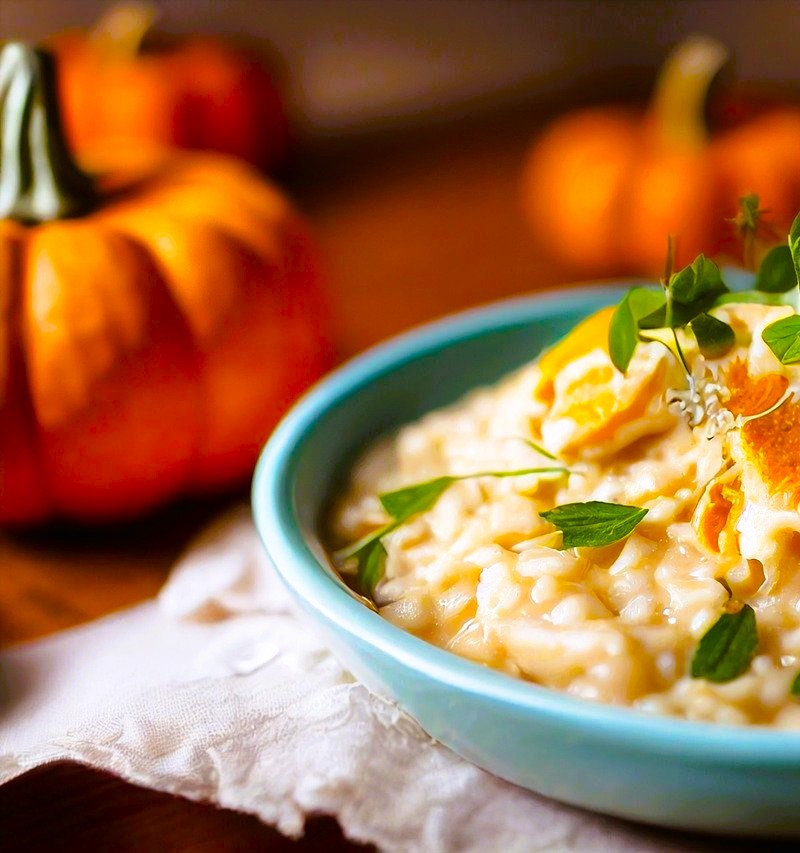 Piatto di risotto alla zucca