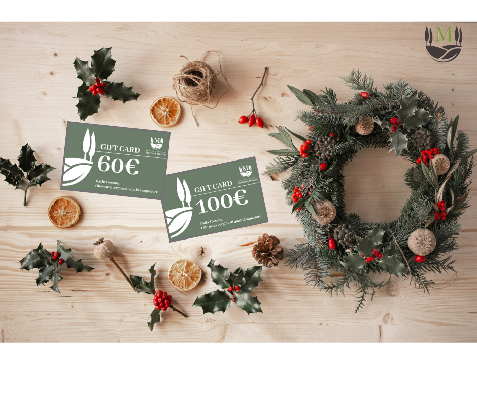 idea aregalo Natale, gift card olio agrimarconi